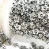 Полубусины на нитке цветы со стразами 12 мм 1 м Серебро Silver_АА091