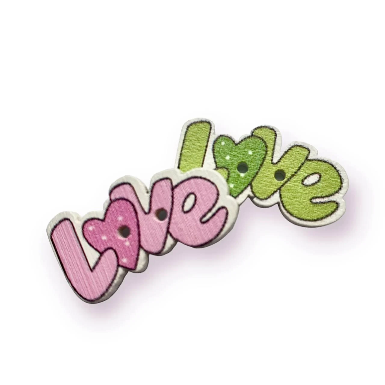 Пуговицы фигурные LOVE деревянные 28х16 мм 15 шт. Разноцветный — изображение 3