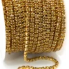 Стразовая цепь ss8 (2,5 мм) 1 м LCT gold