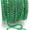 Стразовая цепь ss8 (2,5 мм) 1 м Green zircon grean