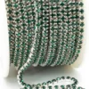 Стразовий ланцюг ss8 (2,5 мм) 1 м Emerald silver