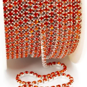 Стразовий ланцюг ss8 (2,5 мм) 1 м Hyacinth silver