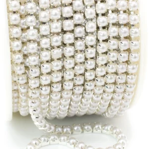 Перлинний ланцюг ss10 (2,8 мм) 1 м Білий Z9 silver