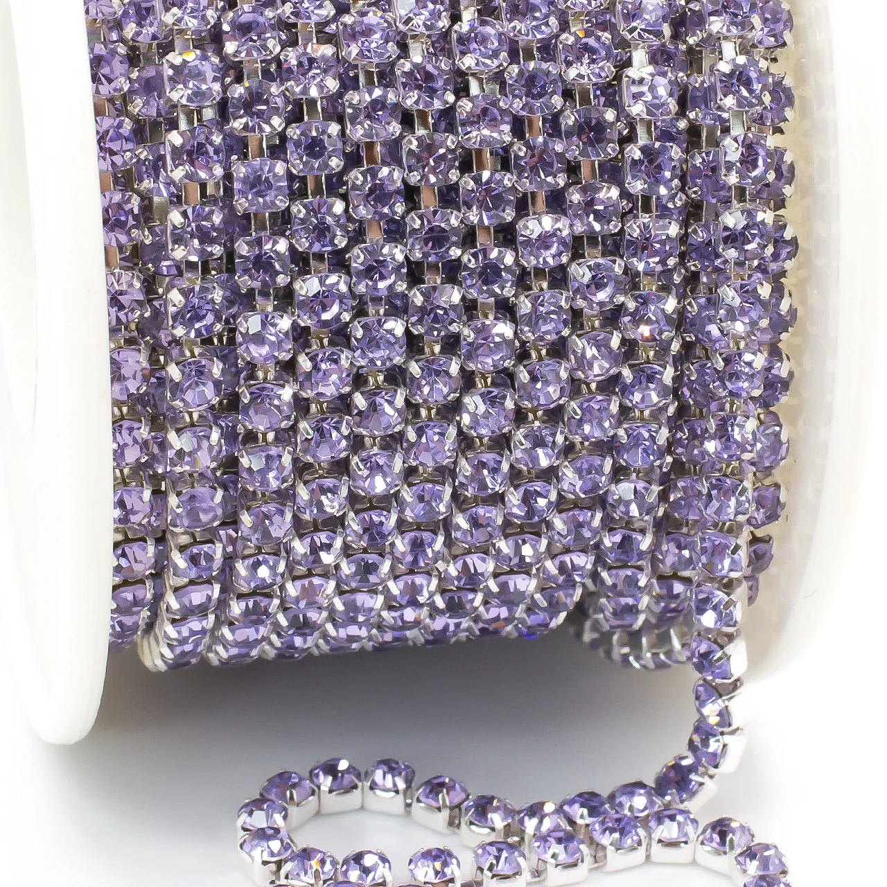 Стразовая цепь ss10 (2,8 мм) 1 м Violet silver
