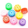 Бусины из полимерной глины Round Love Sunshine 10,5х4,5 мм Разные цвета 10 шт.