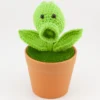 Горохострел Plants в горшке, вязаный, на 1 цветок, размер 16х8см, цвет Зеленый 1шт.