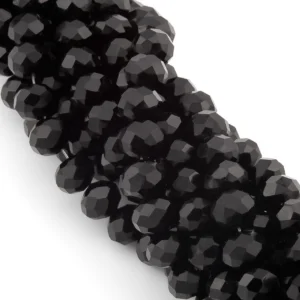 Бусины Swarovski огранка рондель 6х4,8 мм Ø 1 мм ±39 см (±82 шт.) Черный