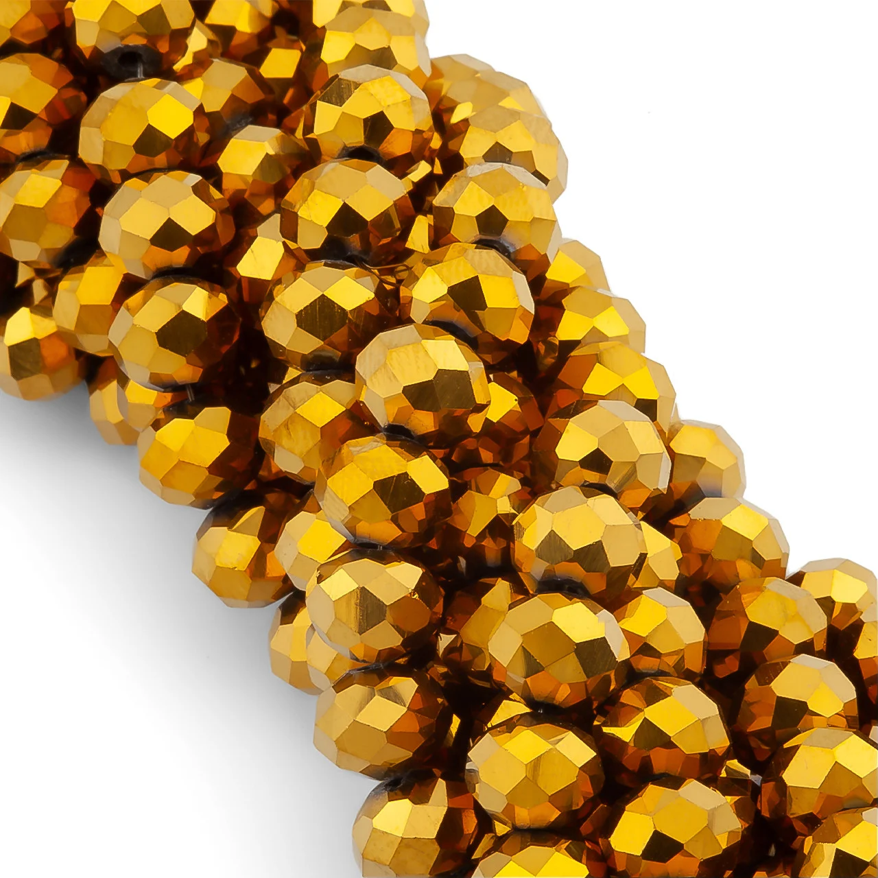 Намистини Swarovski огранювання рондель 3х2,5 мм Ø 0,8 мм ±36 см (±153 шт.) Золотистий металік - Зображення 2