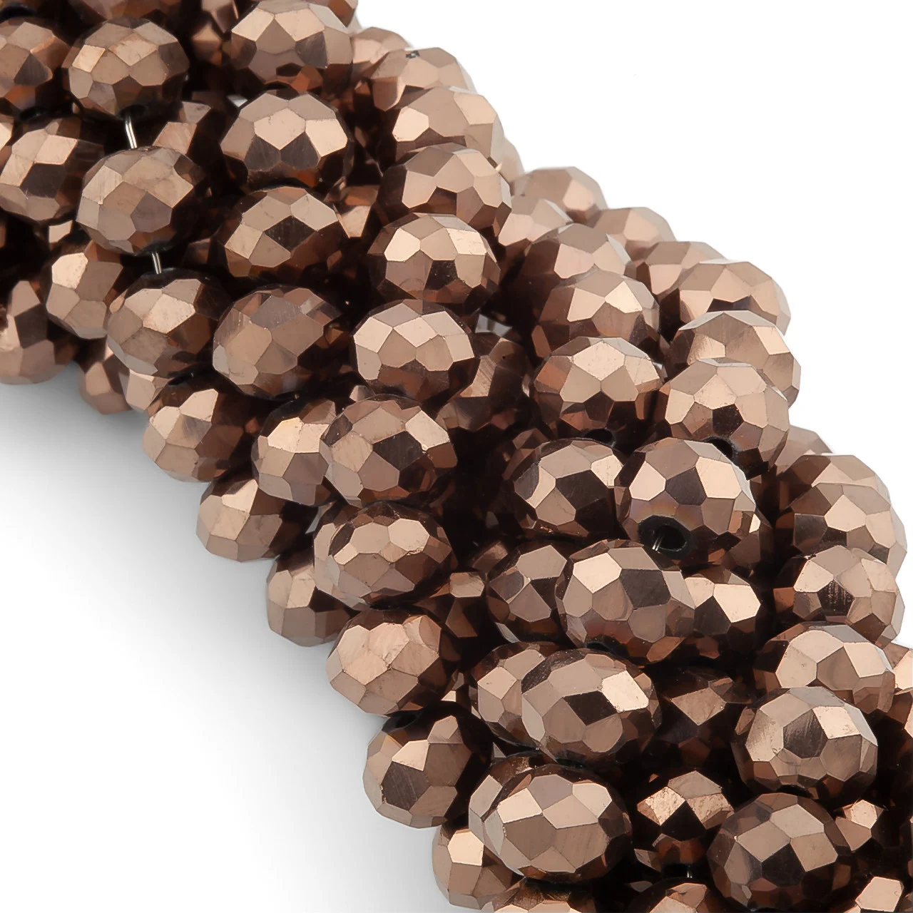 Бусины Swarovski огранка рондель 4х3,5 мм Ø 0,8 мм 42 см (+-120 шт.) Коричневый металлик — изображение 2