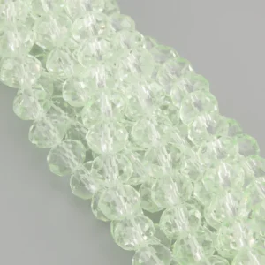 Бусины Swarovski огранка рондель 8х6 мм Ø 1,2 мм 42 см (+-65 шт.) Салатовый светлый прозрачный