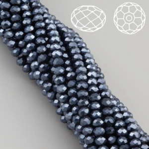 Бусины Swarovski огранка рондель 4х3,5 мм Ø 0,8 мм ±40 см (±110 шт.) Синий темный металлик