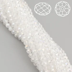 Бусины Swarovski огранка рондель 3х2,5 мм Ø 0,8 мм ±34 см (±145 шт.) Прозрачный АВ