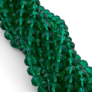 Бусины Swarovski огранка рондель 8х6 мм Ø 1,2 мм ±40 см (±62 шт.) Нефритовый прозрачный