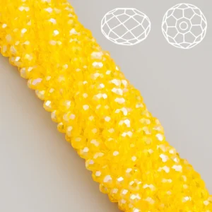 Бусины Swarovski огранка рондель 4х3,5 мм Ø 0,8 мм ±40 см (±110 шт.) Желтый АВ прозрачный