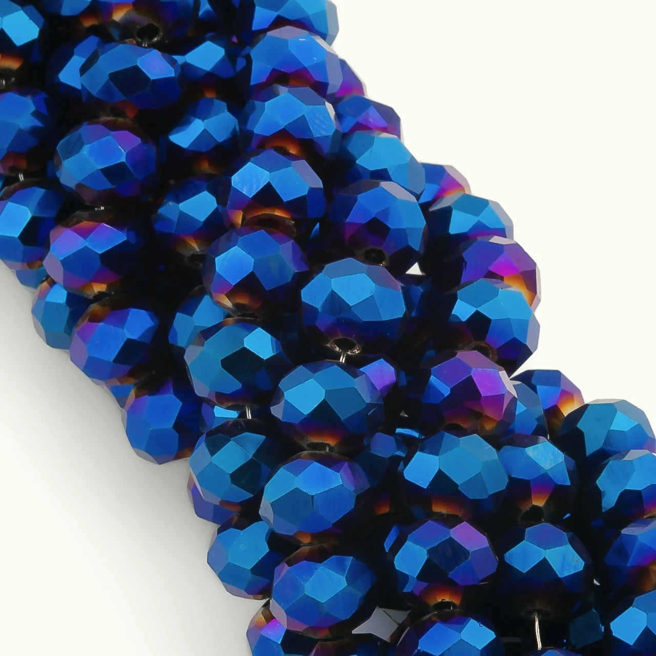 Намистини Swarovski огранювання рондель 3,5х3 мм Ø 0,8 мм 34 см (+-124 шт.) Синій металік - Зображення 2