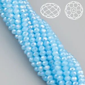 Бусины Swarovski огранка рондель 4х3,5 мм Ø 0,8 мм ±40 см (±110 шт.) Небесный АВ