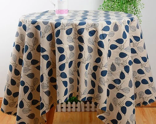 Тканина 55% льон 45% бавовна 160 г/м² 1,5 м 1 м принт Blue leaf of Bodhi