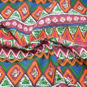 Ткань 55% лен 45% хлопок 160 г/м² 1,5 м 1 м принт Red folk style