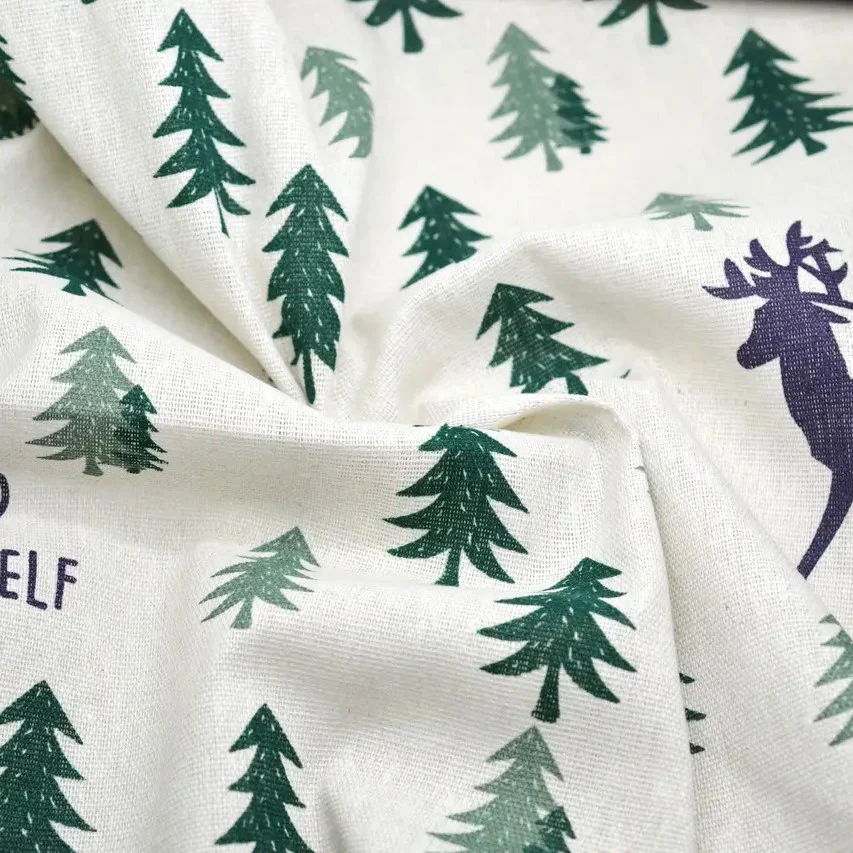 Ткань 55% лен 45% хлопок 160 г/м² 1,5 м 1 м принт Cedar forest