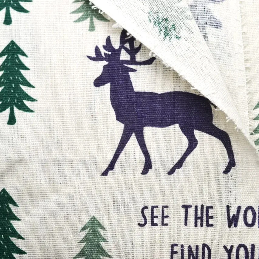 Ткань 55% лен 45% хлопок 160 г/м² 1,5 м 1 м принт Cedar forest — изображение 2