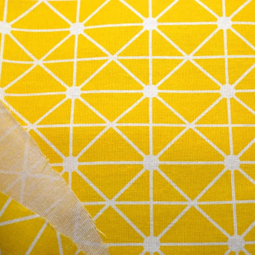 Тканина 55% льон 45% бавовна 160 г/м² 1,5 м 1 м принт Yellow geometry - Зображення 2