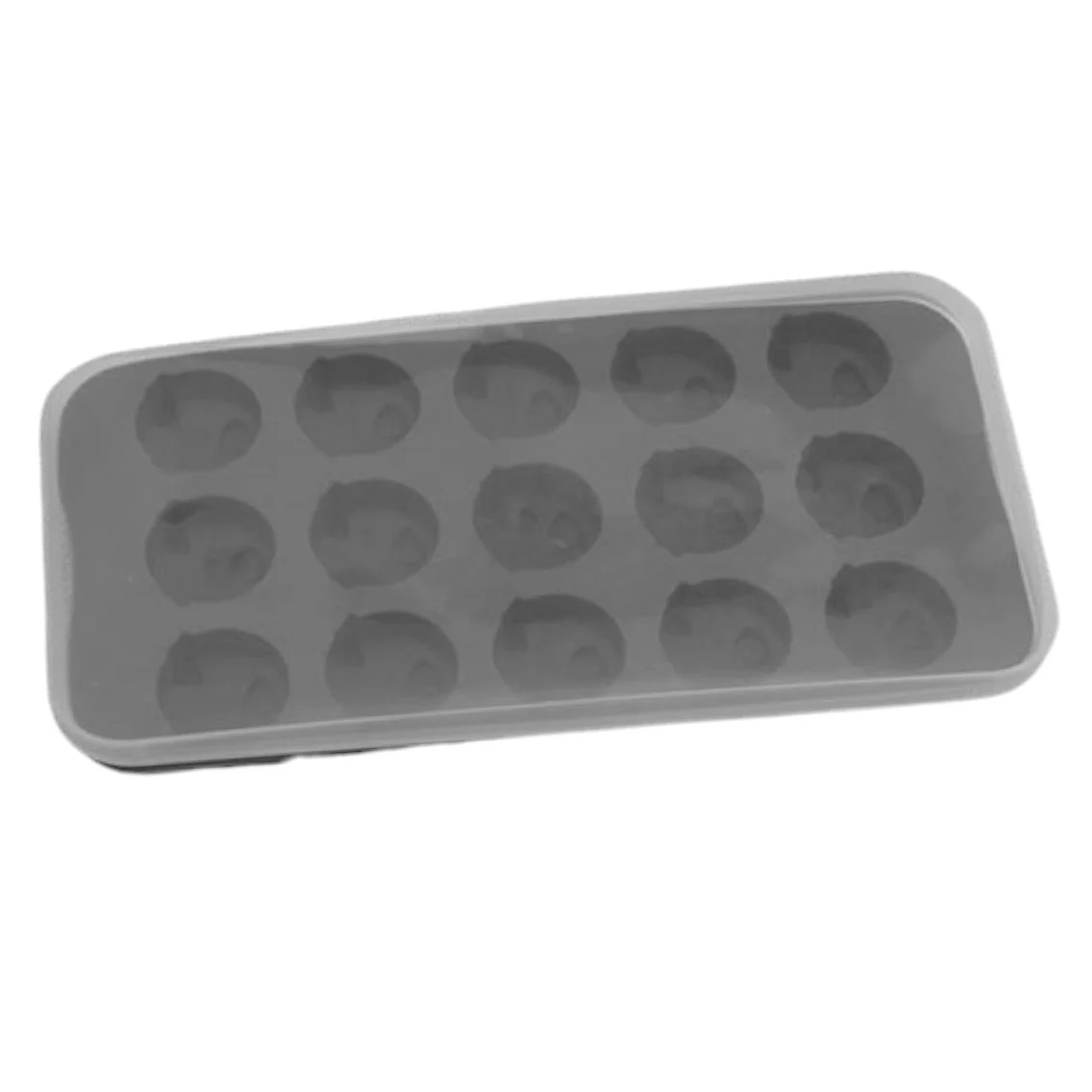 Форма з кришкою силіконова Мордочки 15 яч. Bakery 20,5х10,5х1,5 см Ø 3 см 1 шт. Сірий - Зображення 2
