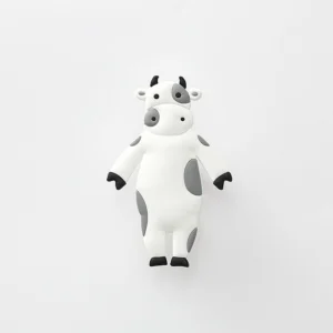 Крючок декоративный Коровка 11,3х7,5 см 1 шт. Белый