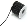 Стразовая цепь ss6 (2 мм) 1 м Jet black