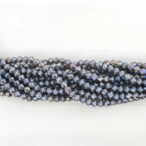 Намистини кришталеві Біконус 4,3х3,8 мм Ø 0,8 мм ±30 см (±80 шт.) Сірий АВ непрозорий