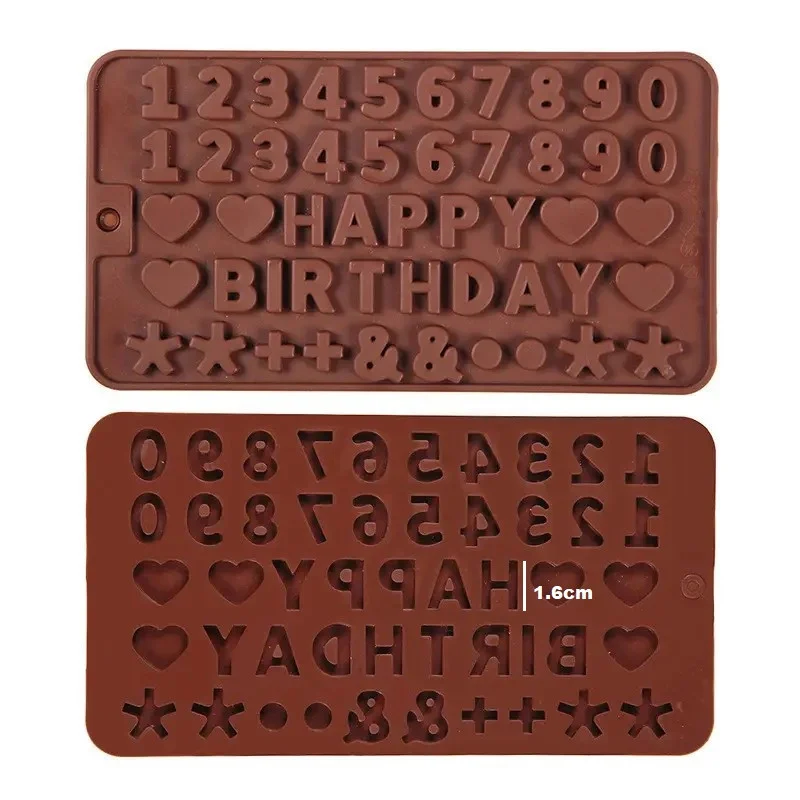 Форма силіконова HAPPY BIRTHDAY 49 яч. Bakery 21х11 см Ø 1,6х0,5 см 1 шт. Коричневий - Зображення 2