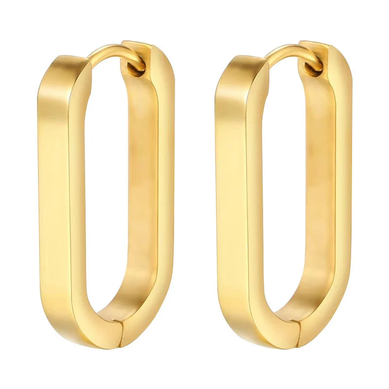 Сережки Конго U-shaped нерж.сталь 25х14х3 мм 1 пара Золотистий