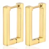 Серьги Конго Rectangular нерж.сталь 17х13х3 мм 1 пара Золотистый