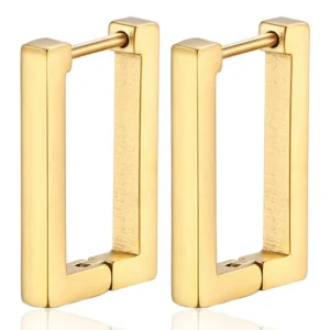 Серьги Конго Rectangular нерж.сталь 17х13х3 мм 1 пара Золотистый