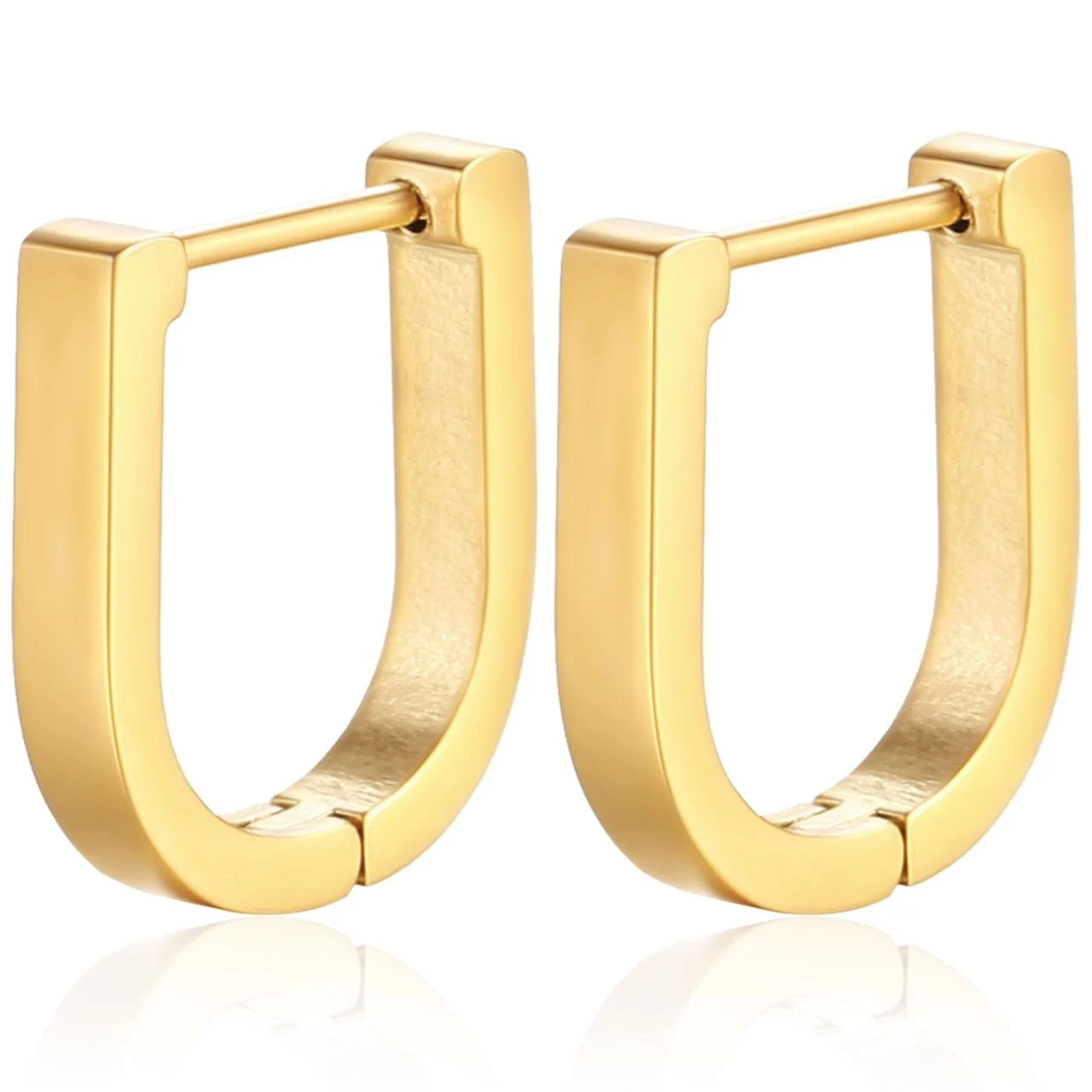 Серьги Конго U-shaped нерж.сталь 14х12х3 мм 1 пара Золотистый