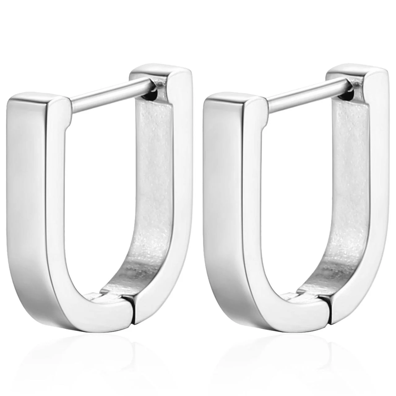 Сережки Конго U-shaped нерж.сталь 14х12х3 мм 1 пара Платиновий