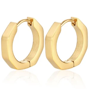 Серьги Конго Octagonal нерж.сталь 16х17х3 мм 1 пара Золотистый