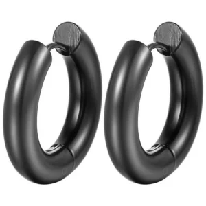 Серьги Конго Ring нерж.сталь 25х5 мм Ø 16 мм 1 пара Черный