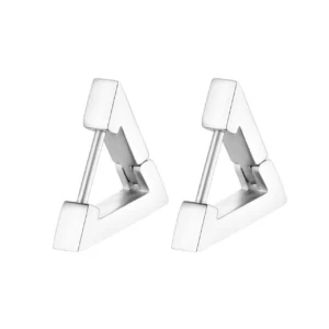 Серьги Конго Triangle нерж.сталь 14х15х3 мм 1 пара Платиновый