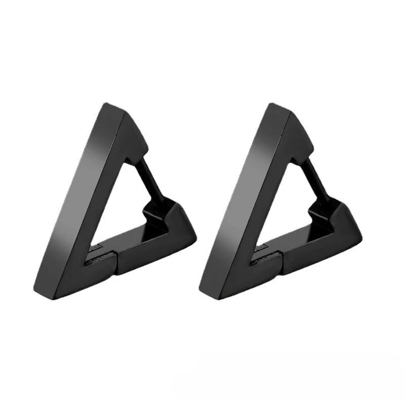 Серьги Конго Triangle нерж.сталь 14х15х3 мм 1 пара Черный