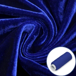 Тканина оксамит LuxFabric поліестер 330 г/м² 1,60 м 1 м + Нитка поліестер 360 м 1 шт. Електрик
