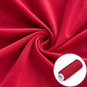 Тканина велюр LuxFabric поліестер 330 г/м² 1,50 м 1 м + Нитка поліестер 360 м 1 шт. Червоний