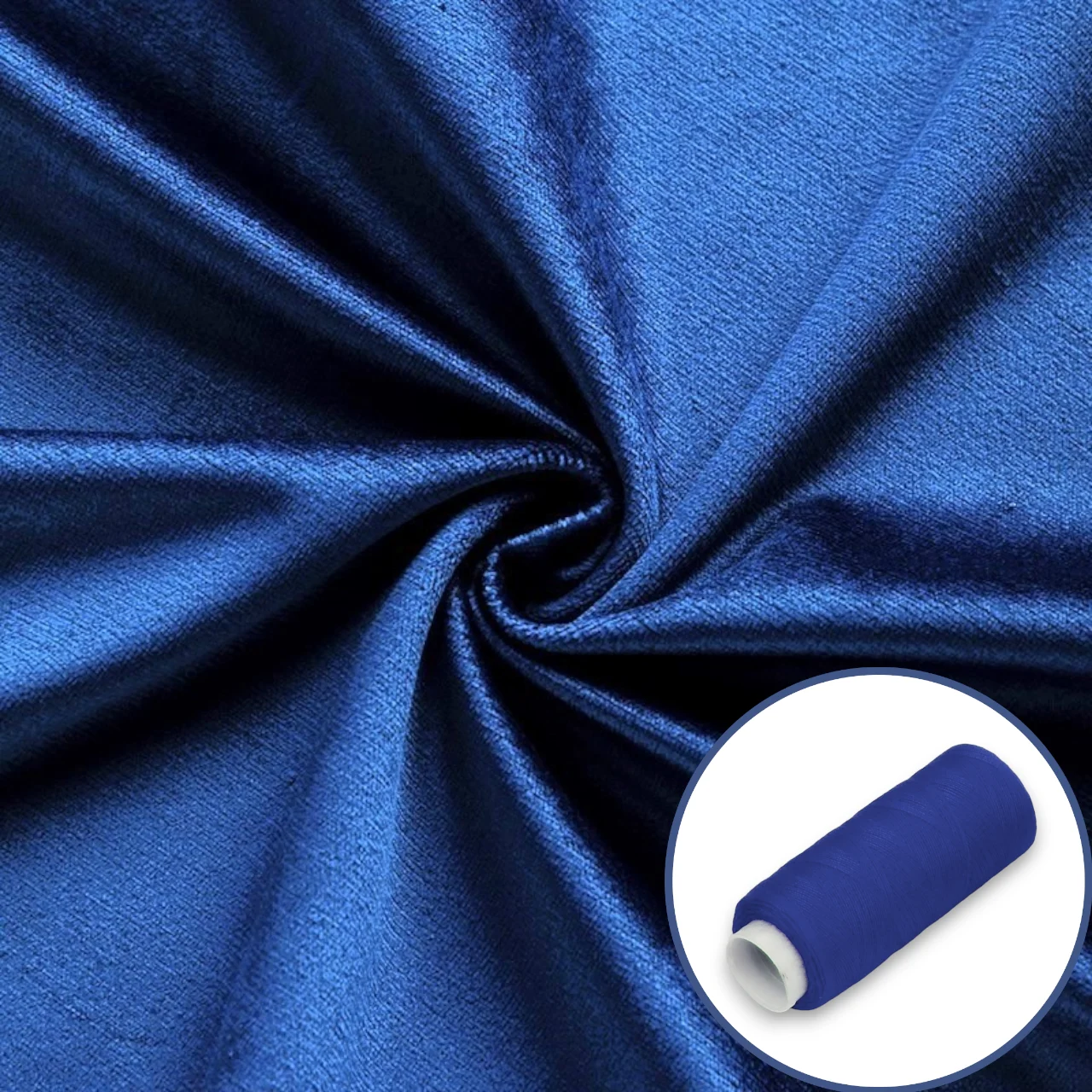 Тканина велюр LuxFabric поліестер 330 г/м² 1,50 м 1 м + Нитка поліестер 360 м 1 шт. Електрик