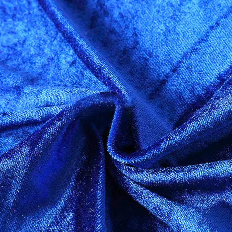 Ткань бархат стрейч LuxFabric полиэстер 400 г/м² 1,65 м 1 м Электрик