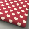 Тканина 55% льон 45% бавовна 180 г/м² 1,5 м 1 м принт Heart of love Red
