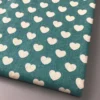 Тканина 55% льон 45% бавовна 180 г/м² 1,5 м 1 м принт Heart of loveTurquoise