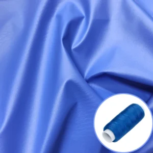 Тканина екошкіра легка LuxFabric 165 г/м² 1,40 м 1 м + Нитка поліестер 360 м Електрик
