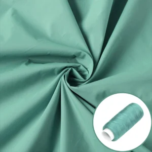 Тканина плащова Канада LuxFabric 110 г/м² 1,50 м 1 м + Нитка поліестер 360 м Оливково-блакитний