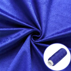 Тканина велюр LuxFabric 220 г/м² 1,50 м 1 м + Нитка поліестер 360 м Електрик