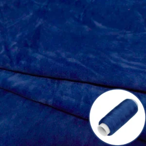 Тканина оксамит LuxFabric 160 г/м² 1,50 м 1 м + Нитка поліестер 360 м Електрик