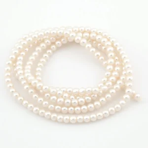 Бусины стекло под жемчуг Шар 6 мм ±140 шт. 80 см Пудра
